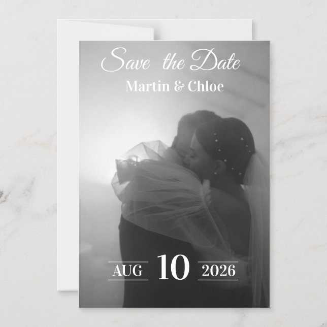 Convite Magnético Elegant Minimalist Save the Date Card (Frente)