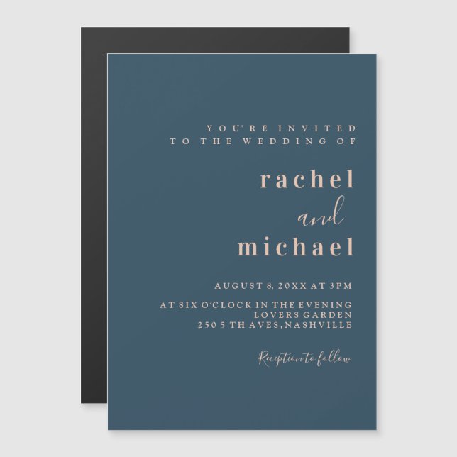 Convite Magnético Elegant schlichte (Frente/Verso)