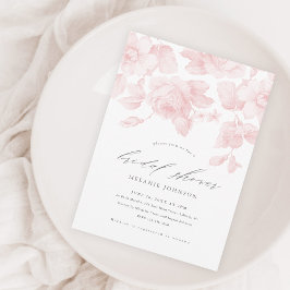 Convite Magnético Elegant Script Pink Floral Bridal Shower