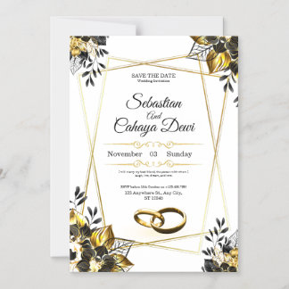Convite Magnético Elegant Wedding Invitation Card
