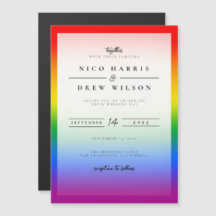 Convite Magnético Elegante Casamento com Orgulho LGBTQ+