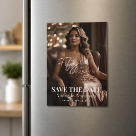 Convite Magnético Elegante Cinquenta e Fabuloso Foto Salve a Data