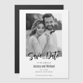Convite Magnético 💍 Elegante Minimalista Salve a data com foto