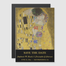Elegante Save the Date com "O Beijo" Versão 2