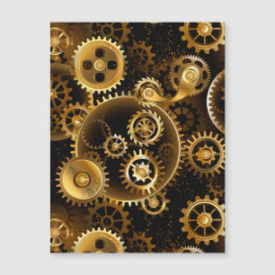 Convite Magnético Engrenagens de latão Steampunk perfeitas