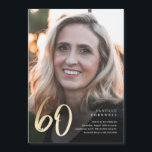 Convite Magnético Escrito Minimalista Preto e Dourado 60º Aniversári<br><div class="desc">O moderno minimalista 60º convite de aniversário apresenta um número de folha de ouro falso em na moda em script manuscrito e os detalhes do seu partido em fonte serif clássica sobre cor de fundo preta, simples e elegante, convite de aniversário para homens e mulheres para adultos surpresa de excelente....</div>