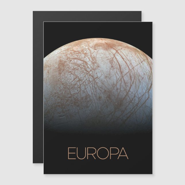 Convite Magnético Espaço Exterior, Cosmos, Sistema Solar, Lua Europa (Frente/Verso)