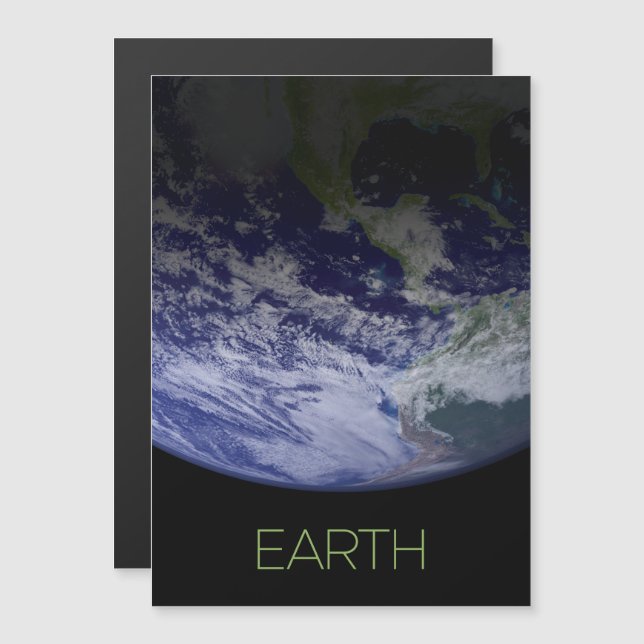 Convite Magnético Espaço Exterior, Cosmos, Sistema Solar, Planeta Te (Frente/Verso)
