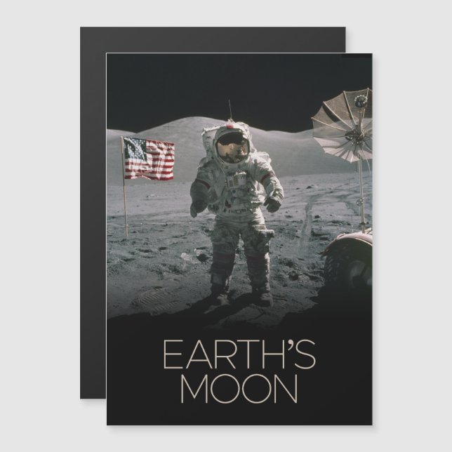 Convite Magnético Espaço Exterior, Galáxia, Sistema Solar, Lua da Te (Frente/Verso)