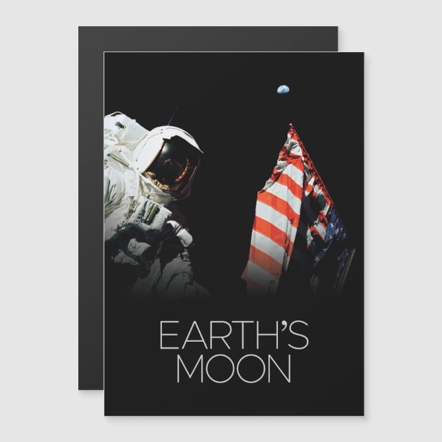 Convite Magnético Espaço Exterior, Galáxia, Sistema Solar, Lua da Te (Frente/Verso)