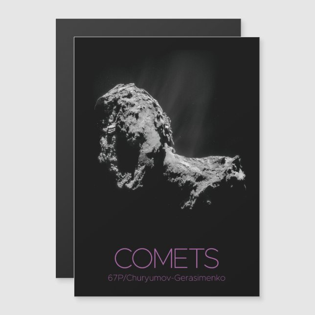 Convite Magnético Espaço Exterior, Sistema Solar, Cosmos, Cometas, 6 (Frente/Verso)