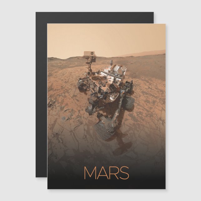 Convite Magnético Espaço Exterior, Sistema Solar, Marte Planeta, Cur (Frente/Verso)