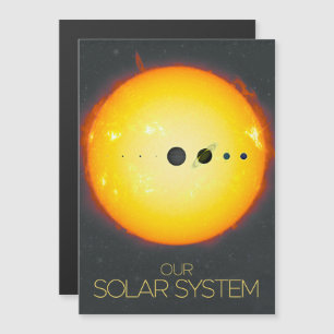 Convite Magnético Espaço Exterior, Sistema Solar, Sol e Planetas