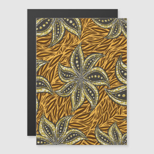 Convite Magnético Estilo de Batik Floral Abstrato africano