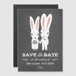 Convite Magnético Estilo de Quadro de Conversação Bunnies Salve a Da