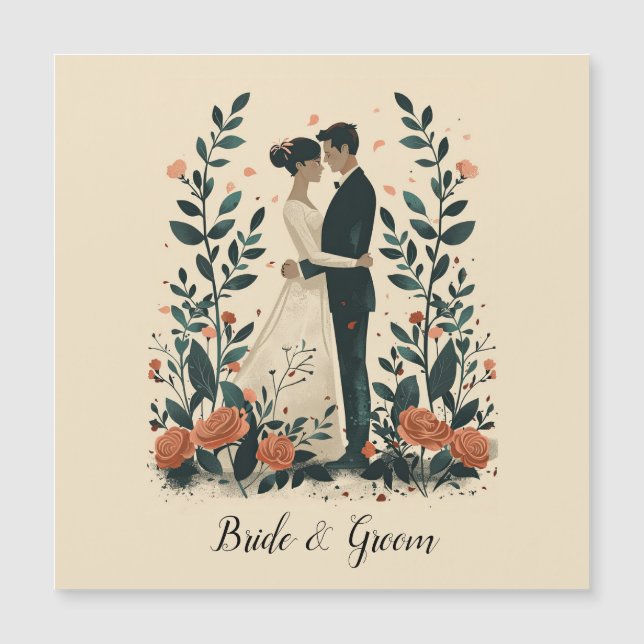 Convite Magnético Eternal Embrace Wedding (Frente)