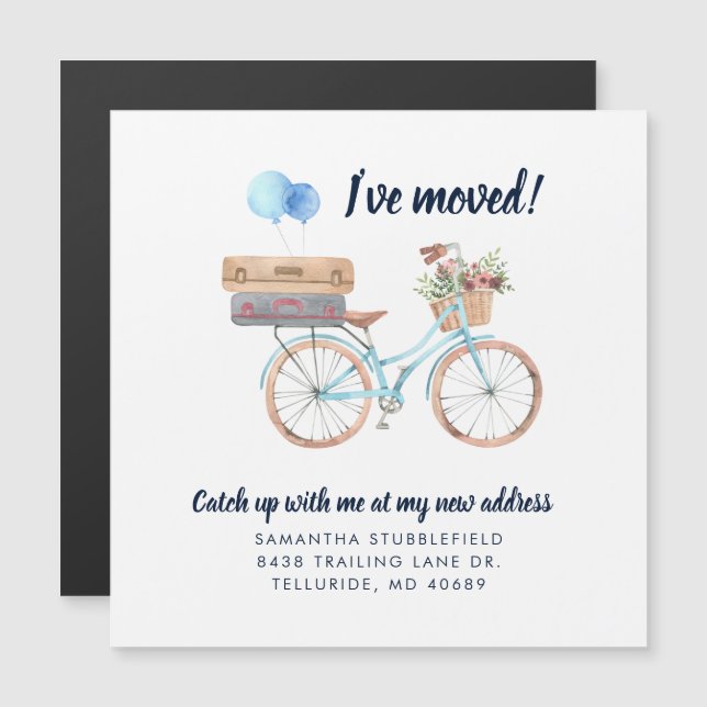 Convite Magnético Eu movi o Boho movendo o anúncio do endereço resid (Frente/Verso)