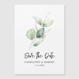 Convite Magnético Eucalyptus Foliage Greenery Salvar a Data