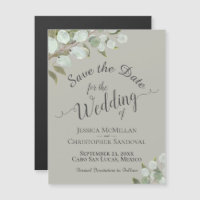 Eucalyptus Wedding Save the Date Calliographic Sag