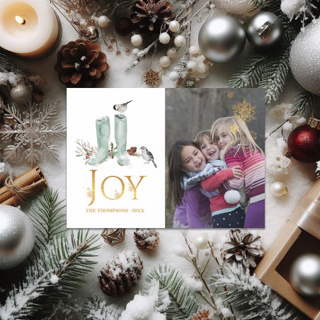 Convite Magnético Evergreen - Foto de Natal do Wintertide Woodland (Evergreen - Wintertide Woodland Christmas Photo Magnetic Invitation)