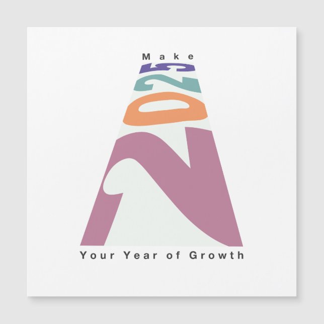 Convite Magnético Faça de 2025 seu ano de crescimento (Frente)