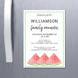 Convite Magnético Família de Verão - Melancia