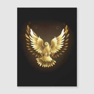 Convite Magnético Faux Folha de Ouro Pombo da Paz em Preto