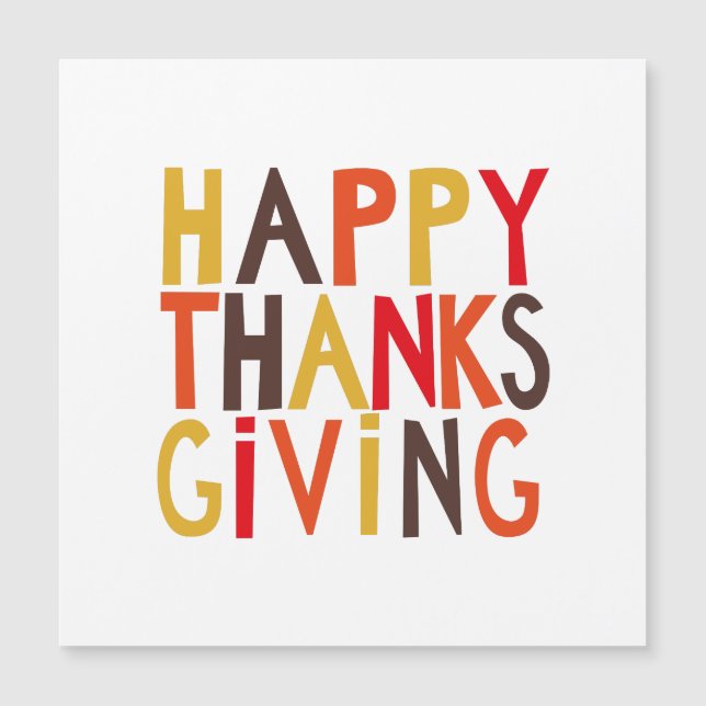 Convite Magnético Feliz Ação de Graças! (Frente)