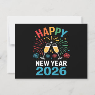 Convite Magnético Feliz Ano Novo 2026 Festa Engraçada Véspera de Ano