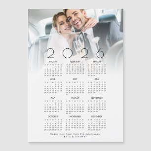Convite Magnético Feliz ano novo do calendário de Newlyweds 2026