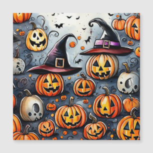 Convite Magnético Feliz Halloween design assustador de guloseimas ou