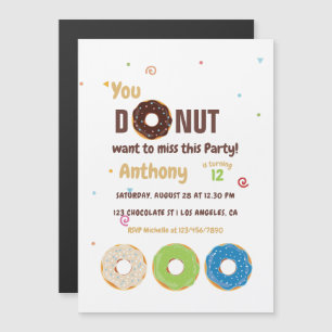 Convite Magnético Festa de Aniversário com Donut