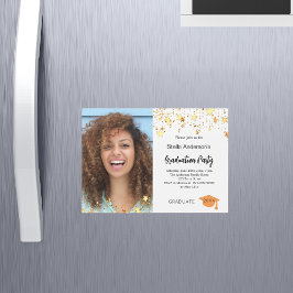 Convite Magnético Festa de formatura de estrelas douradas da fotogra