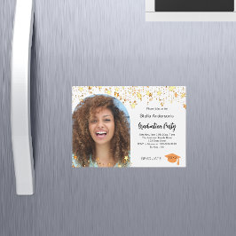 Convite Magnético Festa de formatura de estrelas douradas da fotogra
