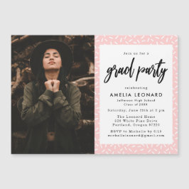 Convite Magnético Festa de formatura de Fotografias Cor-de-Rosa Esma