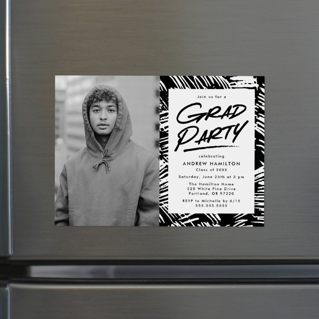 Convite Magnético Festa de formatura de Fotografias de Formando Pret (Criador carregado)