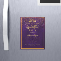 Festa de formatura de ouro roxo confetti luxo 2025