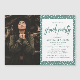 Convite Magnético Festa de Graduação de Foto com Letra Moderna em Ve