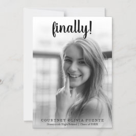 Convite Magnético Finalmente, Graduação de Foto de Script Moderno