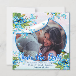 Convite Magnético Flor azul de Não-me-esqueças Salva as datas Anúnci