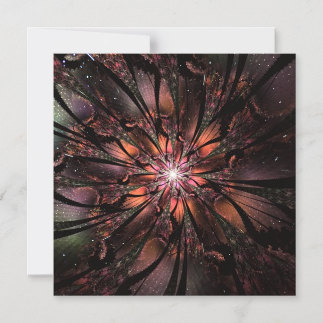 Convite Magnético Flor de fantasia fractal macia e tenra (Frente)