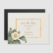 Floral Branco Simples | Casamento Salvar A Data