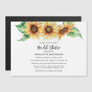 Convite Magnético Floral Sunflower Watercolor Chá de panela