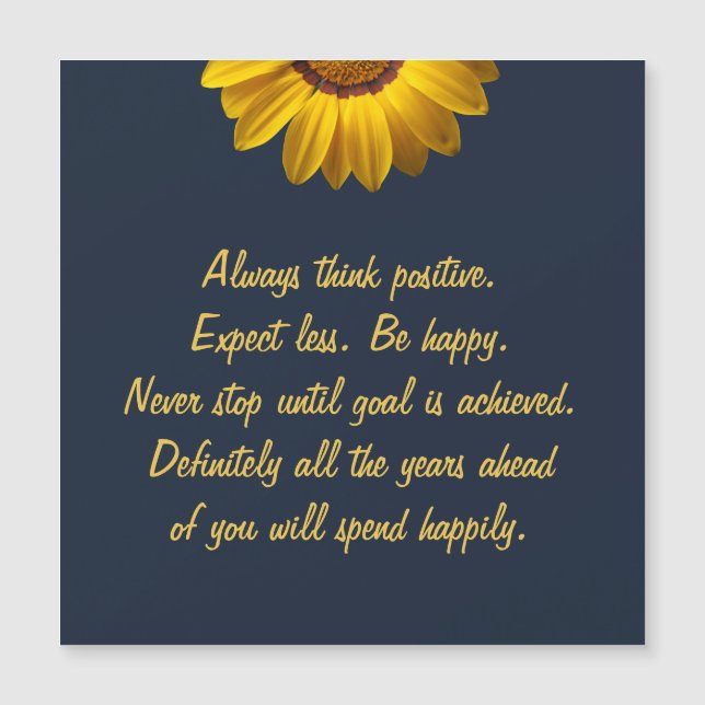 Convite Magnético Flores Amarelas no Monograma de fundo azul Marinho (Frente)