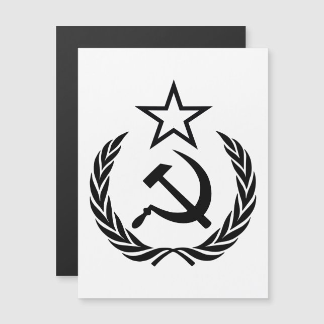 Convite Magnético Foice e Martelo, URSS, CCCP, Comunismo (Frente/Verso)