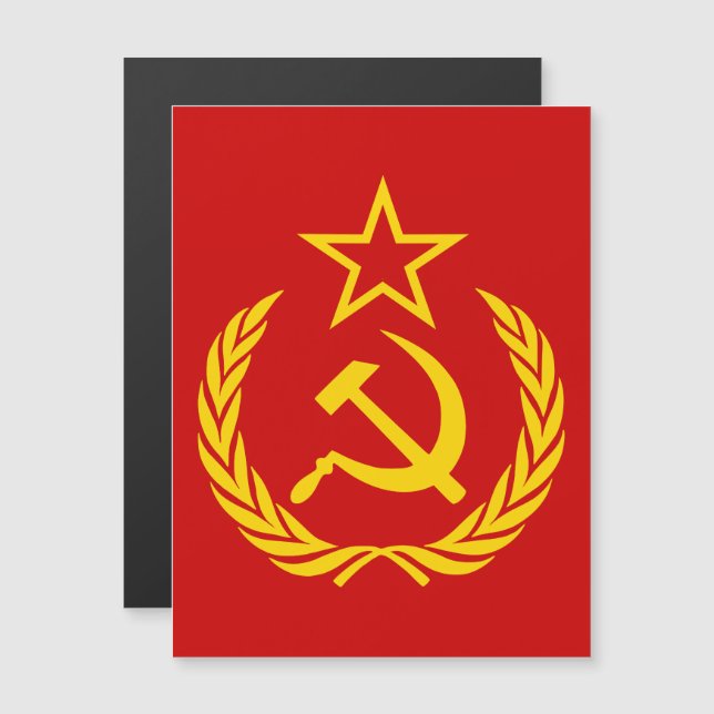 Convite Magnético Foice e Martelo, URSS, CCCP, Comunismo (Frente/Verso)