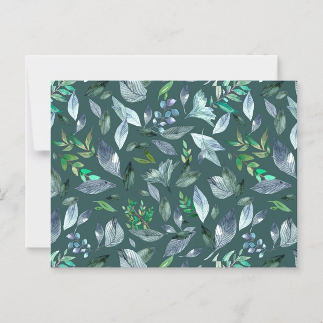 Convite Magnético Folhas de cor aquosa 5 (Frente)