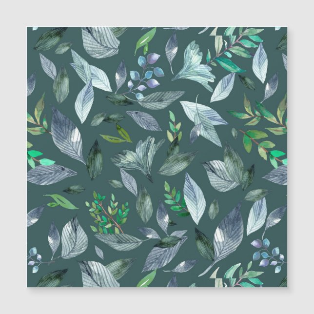 Convite Magnético Folhas de cor aquosa 5 (Frente)