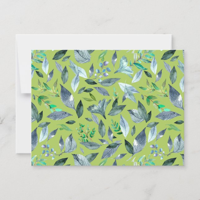 Convite Magnético Folhas de cor aquosa 6 (Frente)