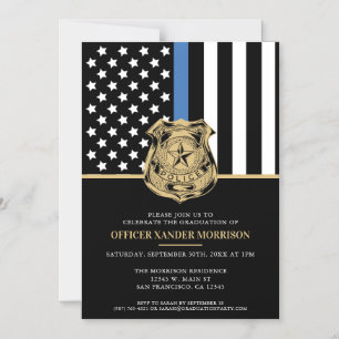Convite Magnético Formatura de Oficial de Polícia Aplicação da Lei